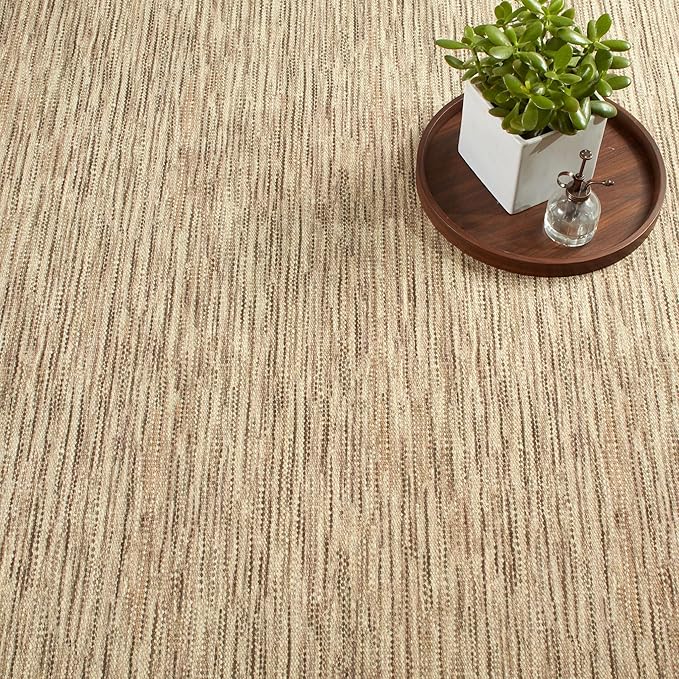 Dash & Albert Clay Natural Machine Washable Rug, 6 X 9 Feet, Natural Stripe Pattern