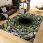 3D Hole Area Carpets, 5x6ft, Optical Illusion Design Pattern Floor Rugs, Realistic Abyss Perspective Effect Non-Shedding Playing Mat, Cozy Thin Breathable Durable Rug for Living Room