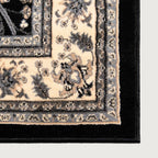 Rugs.com Yasmin Collection Rug – 8 Ft Square Black Medium Rug Perfect for Living Rooms, Kitchens, Entryways
