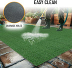 Ottomanson Artificial Grass Turf 2'7" x 19' Indoor Outdoor Faux Grass Rug with Drainage Holes, Customizable with Extra Long Size Options, Perfect for Patio Lawn Balcony Weddings Photoshoot Backdrop