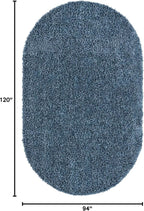 Unique Loom Davos Shag Collection Area Rug - Solid (7' 10" x 10' Oval, Marine Blue)