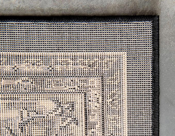 Unique Loom Sialk Hill Collection Area Rug - Washington (2' 2" x 3' 1" Rectangle Black/Gray)