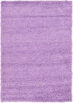 Unique Loom Solid Shag Collection Area Rug (4' 1" x 6' 1" Rectangle, Lilac)