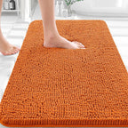 OLANLY Bathroom Rugs 36x24, Extra Soft Absorbent Chenille Bath Rugs, Rubber Backing Quick Dry, Machine Washable Bath Mats for Bathroom Floor, Tub and Shower, Home Decor Accessories, Clay