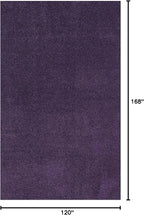 Eyely UES100N-14 Supersoft Haze Solid Low-Pile Indoor Area Rug, Coastal, Bohemian, Minimalist, Classic, Casual for Bedroom,Kitchen,Living Room,Non Shedding,Easy-Washing, Purple, 10 X 14
