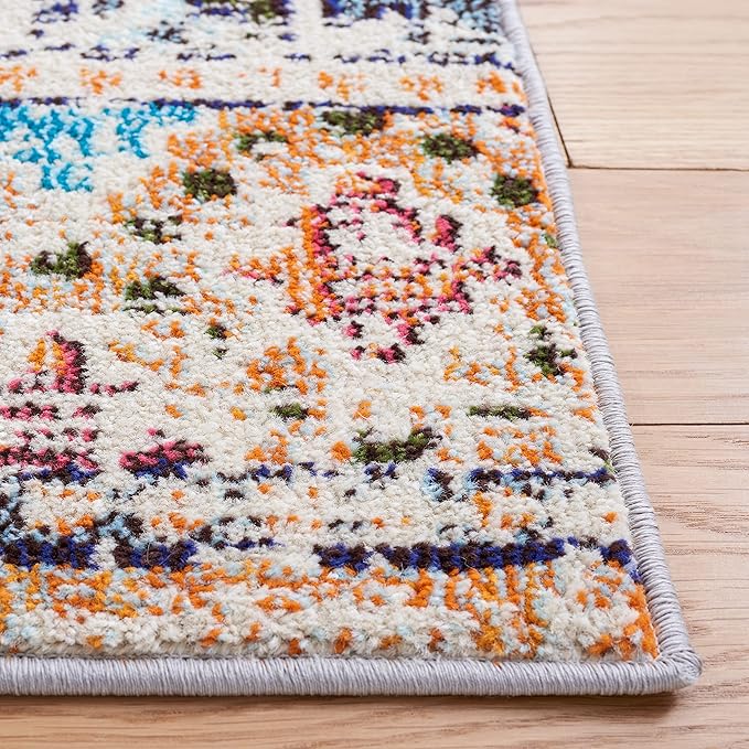 SAFAVIEH Madison Collection Accent Rug - 4' x 6', Orange & Beige, Boho Diamond Distressed Design, Non-Shedding & Easy Care, Ideal for High Traffic Areas in Entryway, Living Room, Bedroom (MAD418P)