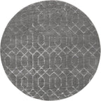 Unique Loom Marilyn Monroe Glam Collection Area Rug - Trellis (7' 10" Round, Gray Silver/ Silver)