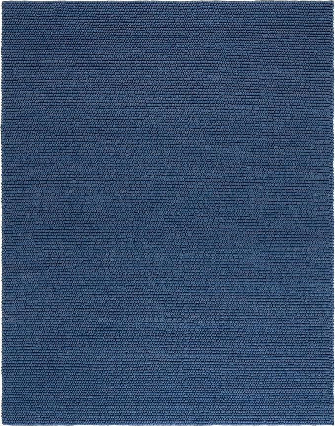 SAFAVIEH Area Rug 9x12 - Natura Collection - Large - Navy & Blue, Handmade Wool Blend, Textured Design, Ideal for Living Room, Bedroom, Dining Space (NAT620M)