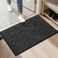 BEQHAUSE 20"x32" Entryway Rug Indoor Door Mat Non-Slip Washable, Hallway Rugs Absorbent & Stain Resist Hall Carpet Runner Rugs for Entryway, Front Door Floor Mats Laundry Room Rugs for Entry, Black