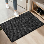 BEQHAUSE 20"x32" Entryway Rug Indoor Door Mat Non-Slip Washable, Hallway Rugs Absorbent & Stain Resist Hall Carpet Runner Rugs for Entryway, Front Door Floor Mats Laundry Room Rugs for Entry, Black