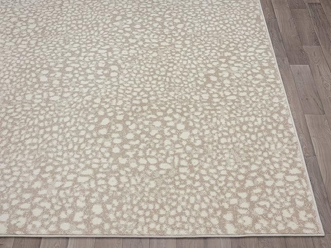Abani Beige Cheetah Print Area Rug Rugs, Arto Collection - Contemporary Durable Accent Rug (8'11"'x12')