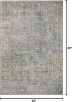 Loloi Chris Loves Julia Jules Collection JUL-08 Emerald/Antique Ivory 3'-6'' x 5'-6'', .13" Pile Height, Accent Rug