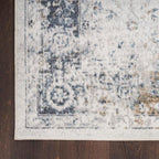Nourison Home Astra Machine Washable Ivory Blue 4' x 6' Area Rug - Easy Clean, Non Shedding, Bed Room, Living Room, Dining Room, Kitchen (4' x 6')