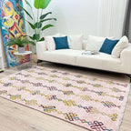 Alfa Rich 7x10 Light Pink Washable Area Rugs for Living Room Bedroom Kitchen Girls Decor Cotton Rug