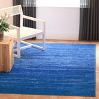 SAFAVIEH Adirondack Collection Area Rug - 4' Square, Light Blue & Dark Blue, Modern Ombre Design, Non Shedding & Easy to Clean, Ideal for Living Room, Bedroom, Office, Dining Space (ADR113F)