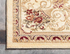 Unique Loom Versailles Collection Traditional Classic Floral Motif Area Rug (9' 0 x 12' 0 Rectangular, Ivory/ Tan)