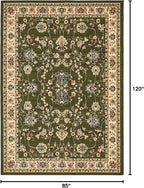 Unique Loom Sialk Hill Collection Area Rug - Washington (7' 1" x 10' Rectangle Green/Hunter Green)