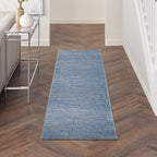 Nourison Home Nourison Essentials Blue Grey 2'2" x 7'6" Area Rug - Easy Clean, Non Shedding, Bed Room, Living Room, Dining Room, Kitchen (8' Runner)