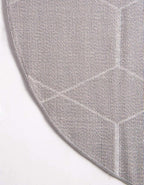 Unique Loom Trellis Frieze Collection Area Rug - Geometric (7' Round, Light Gray/ Ivory)