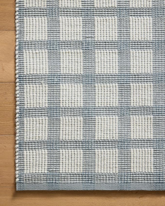 Loloi Magnolia Home by Joanna Gaines Ryder Collection RYD-02 Blue/Ivory 9'-3" x 13' Area Rug