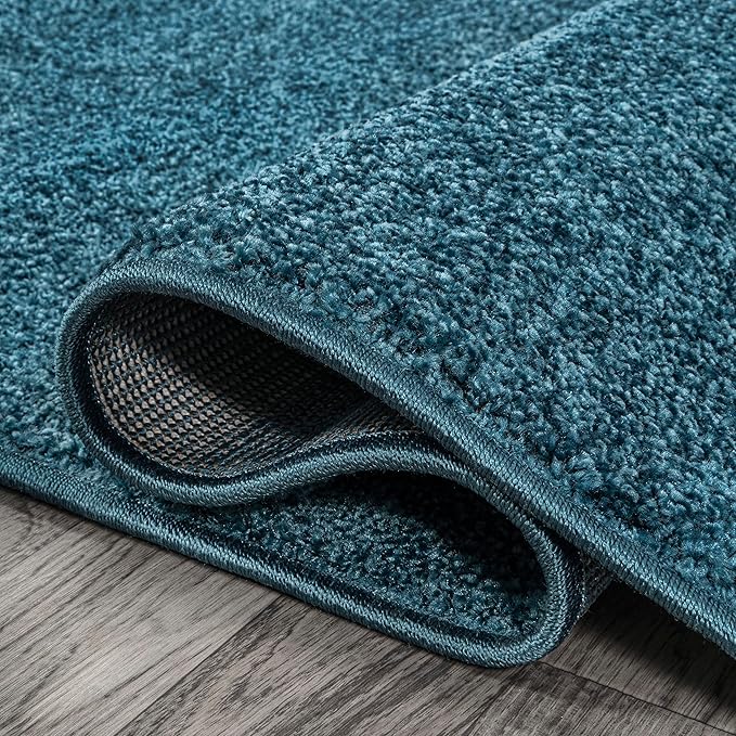 JONATHAN Y Haze Solid Low-Pile Turquoise Runner Rug 2x14, Coastal,Bohemian,Minimalist,Classic, Easy-Cleaning for Living Room,Bedroom,Kitchen,Pet Friendly,Non-Shedding (SEU100H-214)