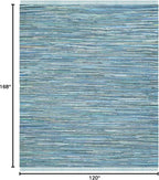 SAFAVIEH Rag Rug Collection Area Rug - 10' x 14', Blue & Multi, Handmade Boho Stripe Cotton, Ideal for High Traffic Areas in Living Room, Bedroom (RAR121B)