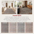 Kuden 4x6 Area Rug, Machine Washable Area Rug with Non-Slip Backing, Vintage Style, Soft, Easy Clean, Low Pile Rug for Living Room, Bedroom, Dining Room