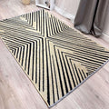 Alfa Rich 5x8 Geometric Beige Black Washable Area Rugs for Living Room Bedroom Kitchen Cotton Rug