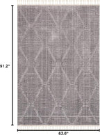 SAFAVIEH Marrakech Collection Area Rug - 5'3" x 7'6", Grey, Moroccan Boho Tribal Tassel Design, Non-Shedding & Easy Care, Ideal for High Traffic Areas in Living Room, Bedroom (MRK517F)
