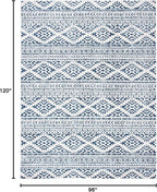 SAFAVIEH Area Rug 8x10 - Tulum Collection - Large - Ivory & Navy, Moroccan Boho Tribal Design, Non-Shedding & Easy to Clean, Ideal for Living Room, Bedroom, Dining Space (TUL272D)