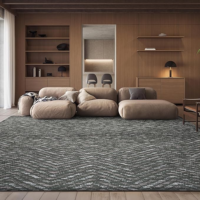 SAFAVIEH Area Rug 8x10 - Adirondack Collection - Large - Dark Green & Ivory, Chevron Pattern, Non-Shedding & Easy Cleaning, Ideal for Living Room, Bedroom, Office, Dining Space (ADR104Y)