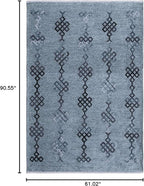 Alfa Rich 5x8 Bluish Gray Washable Area Rugs for Living Room Bedroom Kitchen Decor Cotton Rug