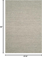 SAFAVIEH Natura Collection Accent Rug - 2'3" x 4', Silver, Handmade Wool Blend, Textured Design, Ideal for Hallway, Bedroom, Foyer (NAT620C)