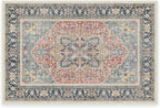 RUGGABLE Washable Vintage Area Rug – Kamran Cayenne Red 2x3, Stain-Resistant, Non-Slip – Small Machine Washable Rugs for Living Room, Bedroom, Hallway, Entryway & Bathroom–with Standard Pad