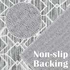 jinchan Moroccan Runner Rug 3x7 - Kitchen Machine Washable Runner Rug Modern Geometric Low-Pile Lightweight Non-Slip Carpet for Entryway Hallway Laundry Room Bedroom Bedside (3x7ft, Grey)