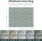 WITSHOCK Living Room Area Rugs 12x15: Soft Non-Slip Backing Washable Rugs Vintage Large Carpet for Bedroom Office Dining Room Kitchen Stain Resistant Home Decor Rug