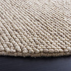 SAFAVIEH Natura Collection Area Rug - 4' Round, Beige, Handmade Wool Blend, Textured Design, Ideal for Living Room, Bedroom, Dining Space (NAT620B)