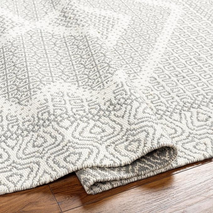 Mark&Day Wool Rugs, 8x10 Nishnabotny Cottage Light Gray Area Rug, Grey Beige Carpet for Living Room, Bedroom or Kitchen (8' x 10')
