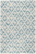 Dash & Albert Melange Diamond Blue Machine Washable Rug, 8.5 X 11.5 Feet, Blue Geometric Pattern