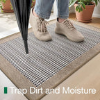 LUMI Inside Door Mat for Entry 20"x32", Absorbent, Dirt Trapper, Low Profile Thin, Non Slip Mats with Rubber Backing, Ideal for Indoor, High Traffic, Garage, Entrance, Classic Beige