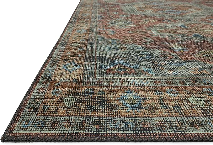 Loloi Skye Collection SKY-07 Terracotta/Sky 9'-0" x 12'-0" Area Rug