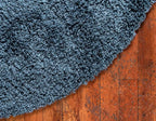 Unique Loom Davos Shag Collection Area Rug - Solid (3' 3" Round, Marine Blue)