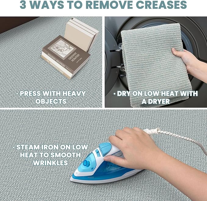 EARTHALL Washable Area Rug 3x5 Ft Non Slip Rugs for Entryway, Non Slip Braided Throw Rugs Door Mat Indoor Outdoor Entrance, Cotton Woven Carpet for Kitchen Foyer Front Door, Turquoise/Gray