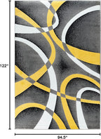 GLORY RUGS Area Rug Modern 8x10 Yellow Soft Contemporary Floor Carpet for Indoor Living Dining Room and Bedroom Area