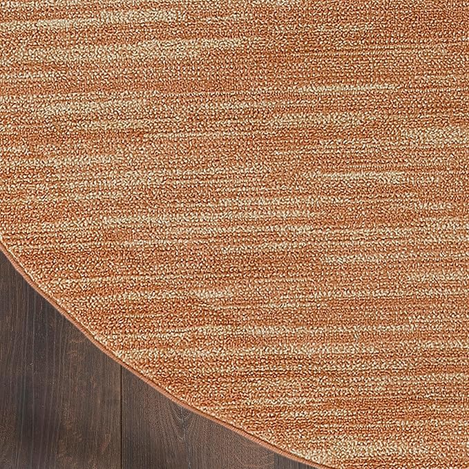 Nourison Home Nourison Essentials Rust 4' x Round Area Rug - Easy Clean, Non Shedding, Bed Room, Living Room, Dining Room, Kitchen (4' x Round)