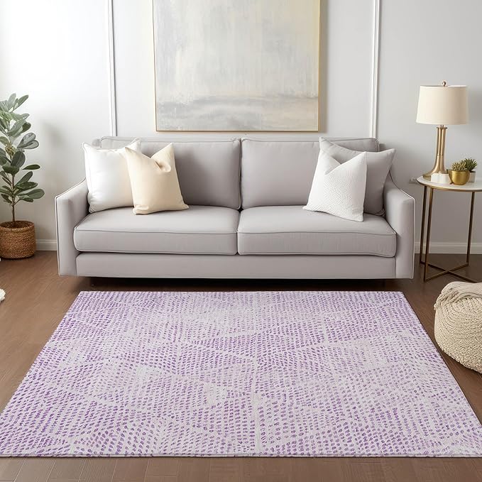 Addison Rugs Chantille ACN591 Purple 5' x 7'6" Indoor Outdoor Area Rug, Easy Clean, Machine Washable, Non Shedding, Bedroom, Living Room, Dining Room, Kitchen, Patio Rug