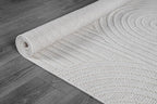 Beverly Rug Micro Loop Area Rug White 8x10 Modern Luxury Soft Circle Geometric Durable Indoor Area Rugs for Living Dining Room Office Stain Resistant Non Shedding Casual Indoor Carpet White 8 x 10