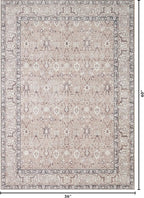 Kuden 3x5 Small Rug, Machine Washable, Non-Slip Backing, Vintage Style, Soft, Low Pile, Area Rugs for Entryway Kitchen Indoor Entrance