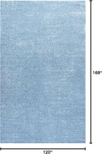 Eyely UES100F-14 Supersoft Haze Solid Low-Pile Indoor Area Rug, Coastal, Bohemian, Minimalist, Classic, Casual for Bedroom,Kitchen,Living Room,Non Shedding,Easy-Washing, Blue, 10 X 14