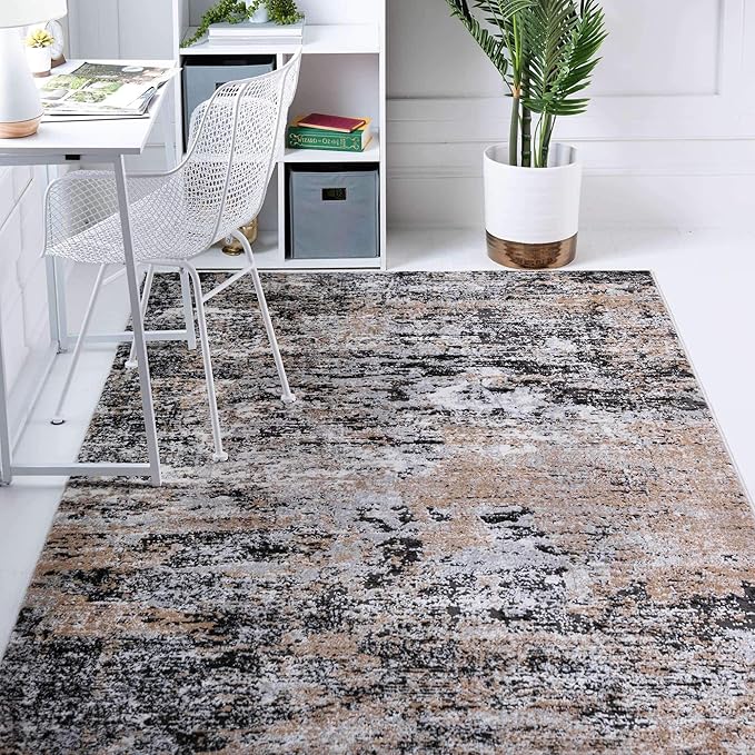 Rugs.com Leipzig Collection Area Rug – 2X3 Beige Low-Pile Rug Perfect for Entryways, Kitchens, Breakfast Nooks, Accent Pieces